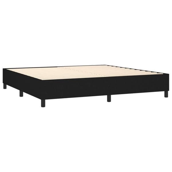 Maison Exclusive - Sengebund med lameller og madras sort 200x200 cm stof