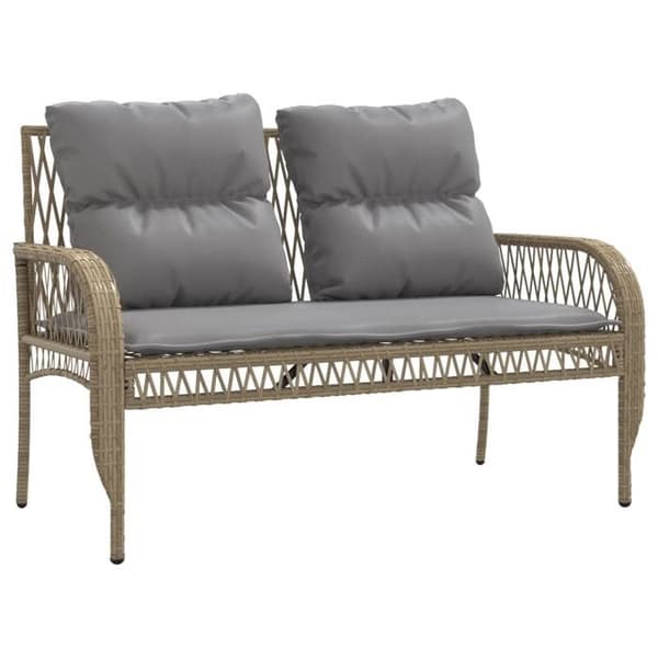 Maison Exclusive - Trädgårdsmöbler med kuddar 4 delar beige flätad resin
