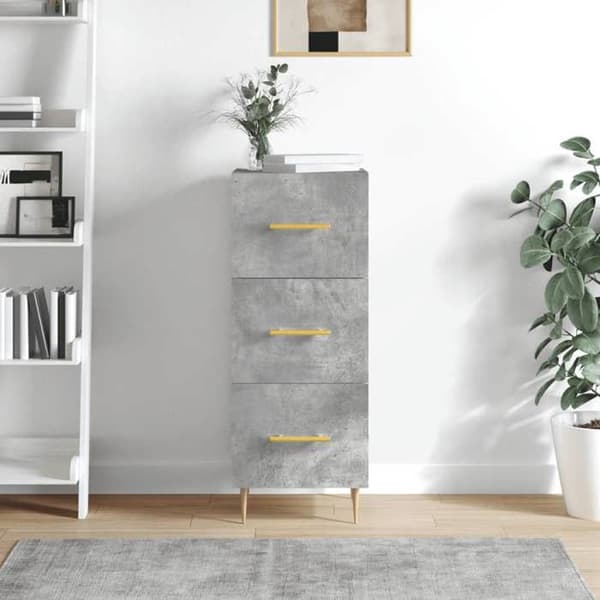 Maison Exclusive - Buffet Grå beton 34,5x34x90 cm Ingeniørtræ