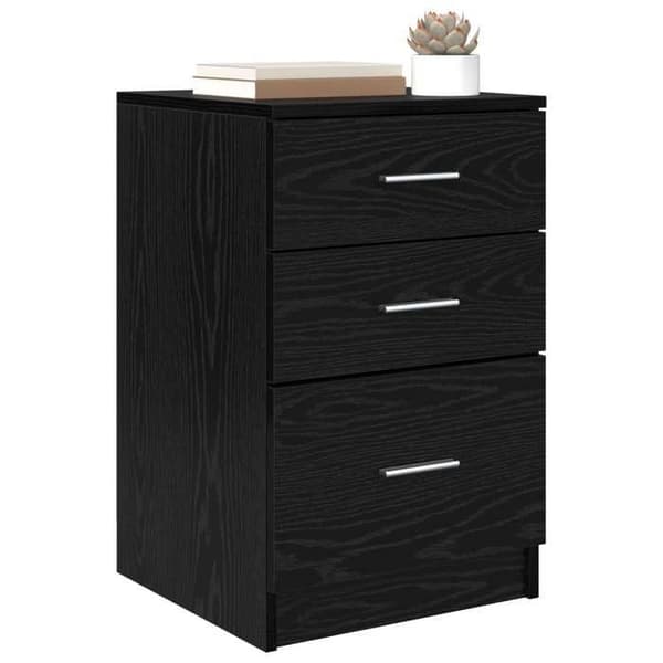 Maison Exclusive - Natbord Sort eg 40 x 40 x 63 cm Ingeniørtræ