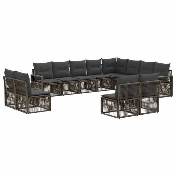 Puutarhakalusteryhmä - MAISON EXCLUSIVE - 12 osaa - Harmaa - Kestävä polyrottinki - Teräsrunko Grå