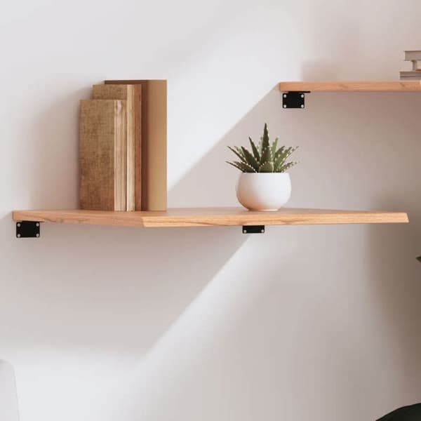 Maison Exclusive - Væghylde lys brun 60x60x2 cm massiv egetræ behandlet