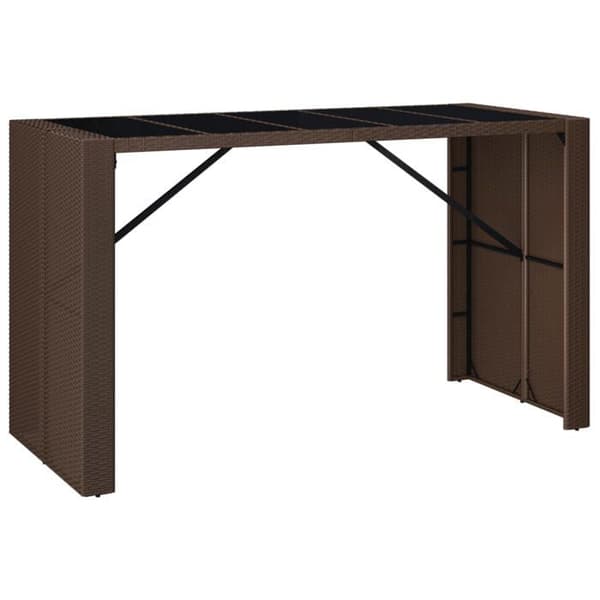 Maison Exclusive - 9-delt havebar sæt med brune puder i poly rattan