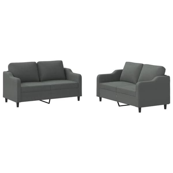 Maison Exclusive - Sæt af 2 sofaer med puder Mørkegrå Stof