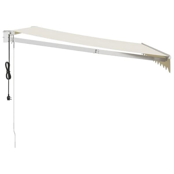 Maison Exclusive - Retractable Markis Creme med Vit Ram 3,5 x 2,5 m