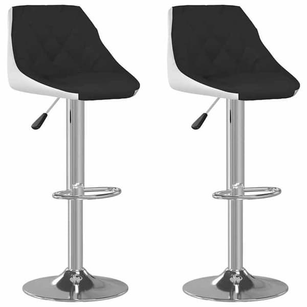 Maison Exclusive - Barstolar set om 2 svart och vit konstläder