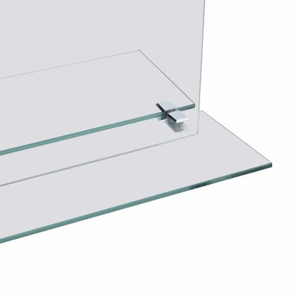 Vægspejl med hylde - Eksklusivt hjem - Hærdet glas - 20x40 cm - Grå
