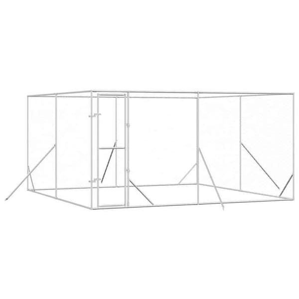 Maison Exclusive - Utomhus hundbur silver 4x4x2 m galvaniserat stål Silver