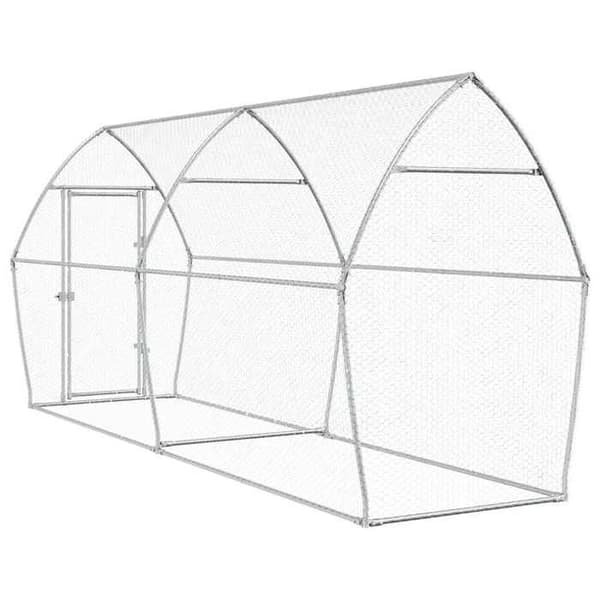 Maison Exclusive - Silverfärgad hönsgård 400x105x182 cm galvaniserat stål Silver