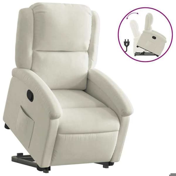 Maison Exclusive - Recliner i krämfärgad sammet