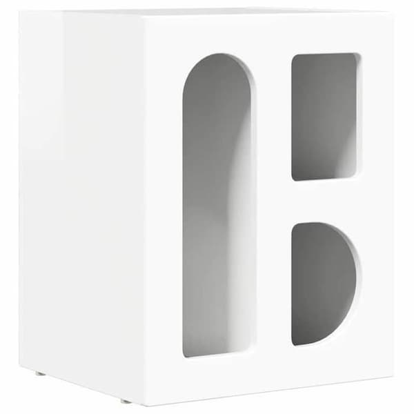 Maison Exclusive - Sängbord ELST Vit glansig 40 x 35 x 50 cm Strålande vit