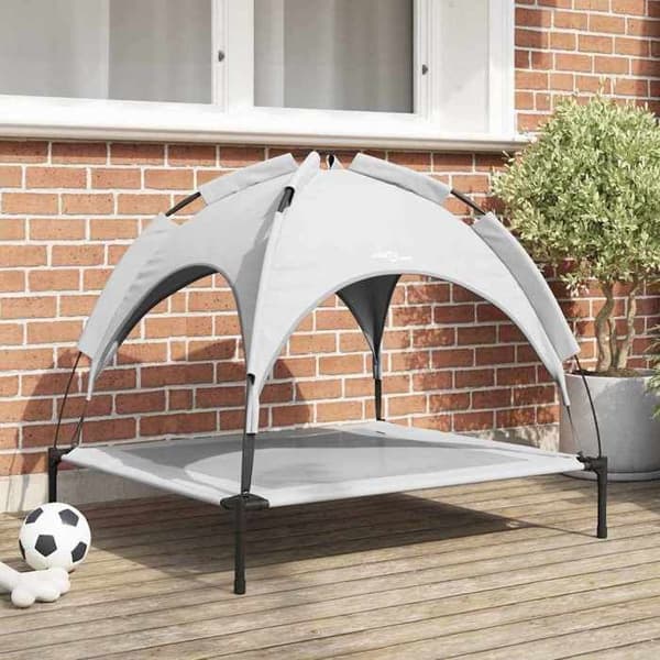 Maison Exclusive - Koiran sänky 90 x 81 x 80,5 cm Harmaa hopea teräs