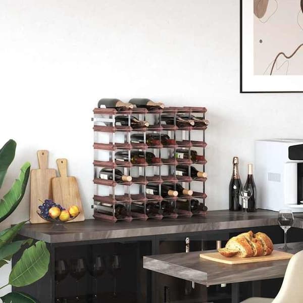Maison Exclusive - Flaskställ för 42 flaskor Brun Solid furu