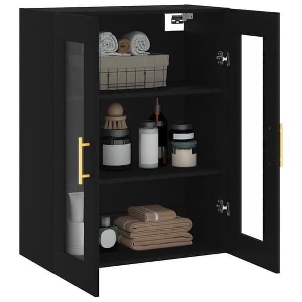 Maison Exclusive - Musta seinäkaappi 69,5x34x90 cm