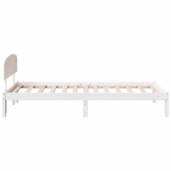 Maison Exclusive - Sängram med huvudgavel Vit 80 x 200 cm Massivt trä