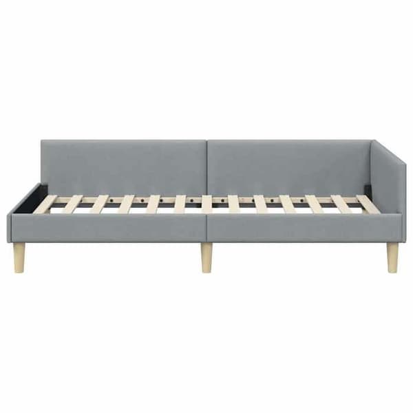 Maison Exclusive - Ljust grått hörnsängram 80 x 200 cm tyg
