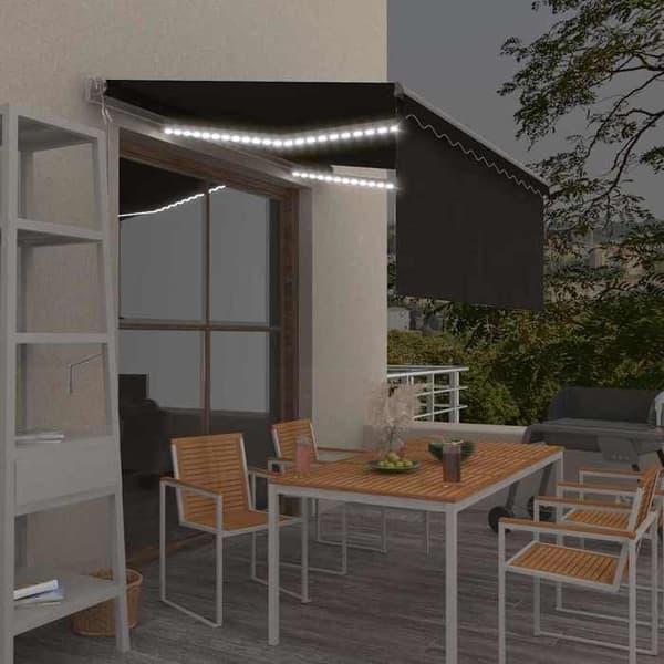 Maison Exclusive - Automatisk markis med vindsensor och LED Anthracite antracit