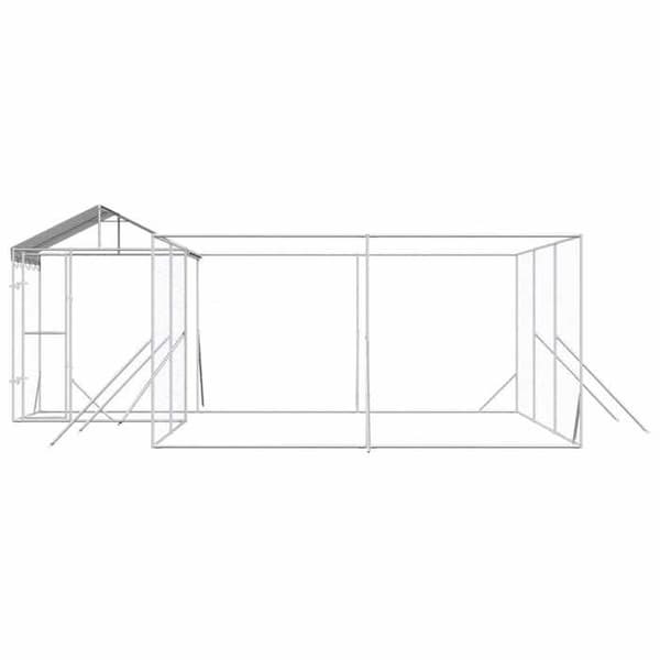 Exklusivt hus - Utomhus hundbur med silvertak 6x6x2,5 m Silver