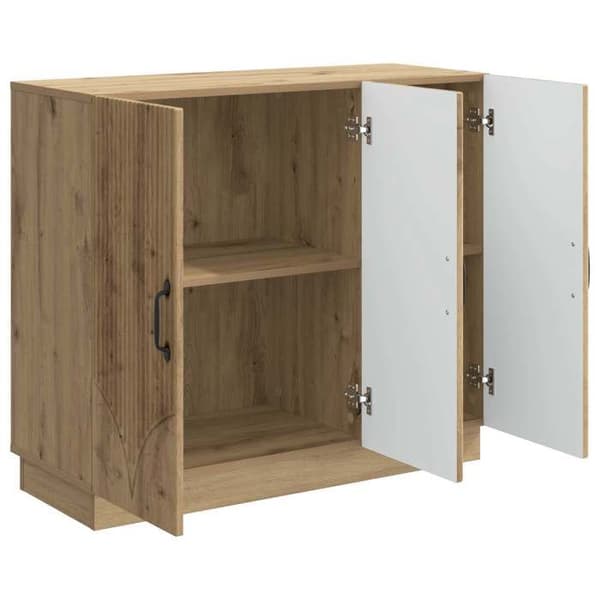 Maison Exclusive - Buffet i håndlavet egetræ 89 x 34,5 x 77 cm Ingeniørtræ