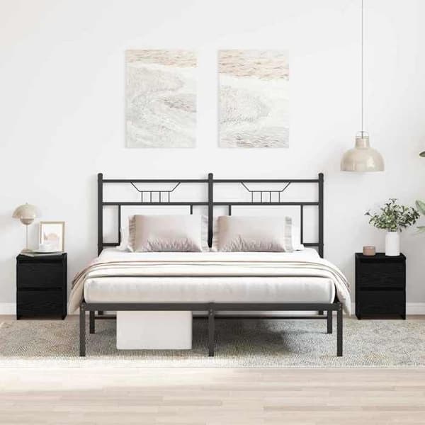 Maison Exclusive - Natbord 2 stk Sort eg 30 x 30 x 40 cm