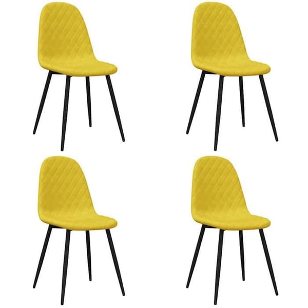 Maison Exclusive - Matstolar set om 4 Senapsgul Sammet