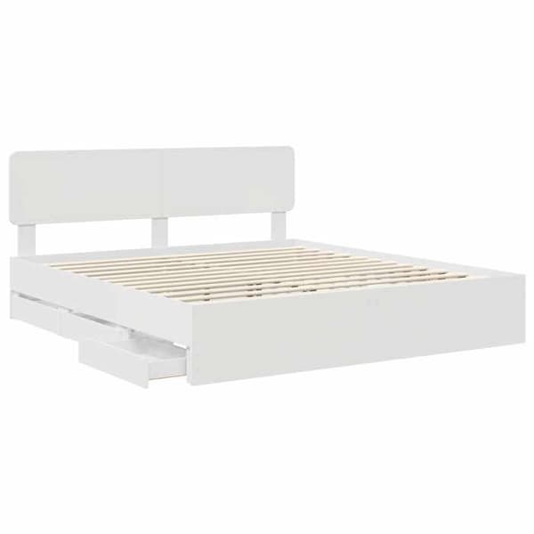 Sängram - EXKLUSIV HEM - 180 x 200 cm - Vit - Ingenjörsträ - Dolda lådor Vit