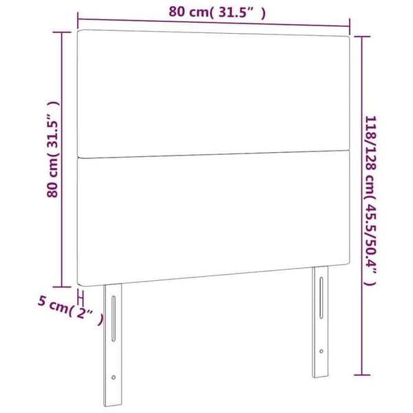 Maison Exclusive - LED Hovedgærde Creme 80x5x118/128 cm Simililæder