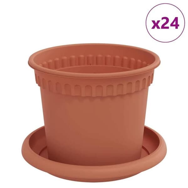 Maison Exclusive - Blomkrukor 24 st Röd tegel Plast