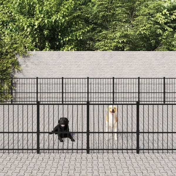 Maison Exclusive - Ulkoilma koiratarha Teräs 76,21 m²