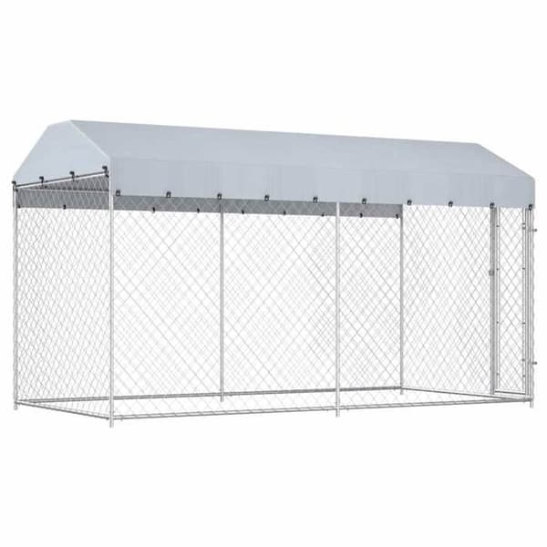 Maison Exclusive - Ulkoilma koirankoppi katolla 382x192x225 cm
