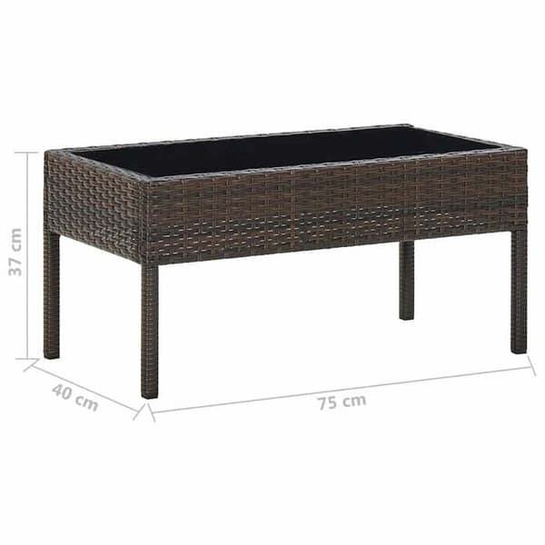 Maison Exclusive - Trädgårdsbord Brun 75x40x37 cm Flätad resin brun