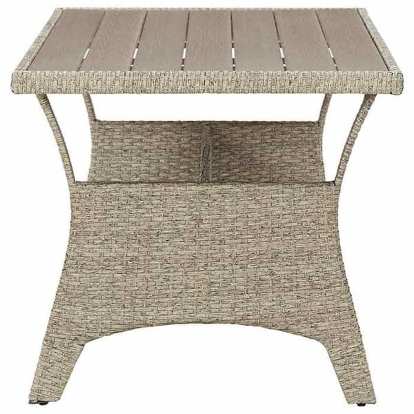 Maison Exclusive - Trädgårdsbord Grå 120x70x66 cm Flätad resin Grå