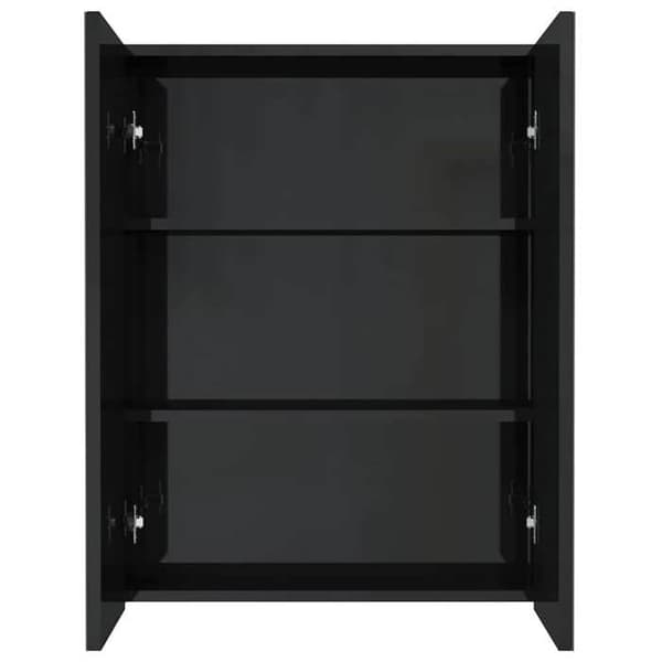 Maison Exclusive - Spejlskab til badeværelse 60x15x75 cm MDF Sort højglans