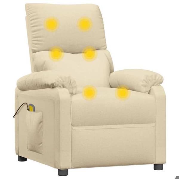 Maison Exclusive - Massagefåtölj Creme Tyg