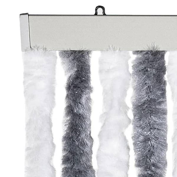 Maison Exclusive - Harmaa ja valkoinen hyttysverkko 100x230 cm chenille