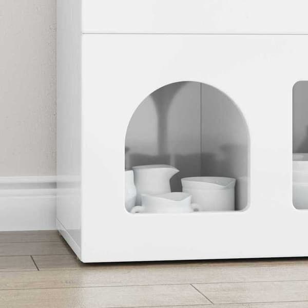Maison Exclusive - Buffé ELST Vit glänsande 80,5 x 35 x 59 cm Ingenjörsträ Vit
