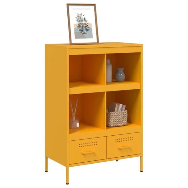 Maison Exclusive - Buffé hög gul senap 68x39x101,5 cm stål