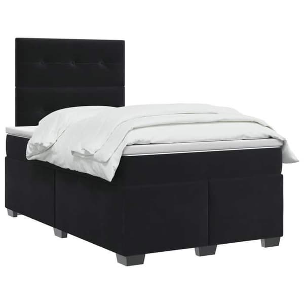 Maison Exclusive - Boxspring säng med madrass Svart 120 x 200 cm Sammet