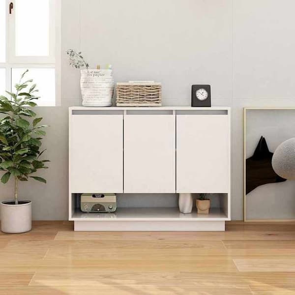 Maison Exclusive - Buffé Vit 97x31x75 cm Ingenjörsträ