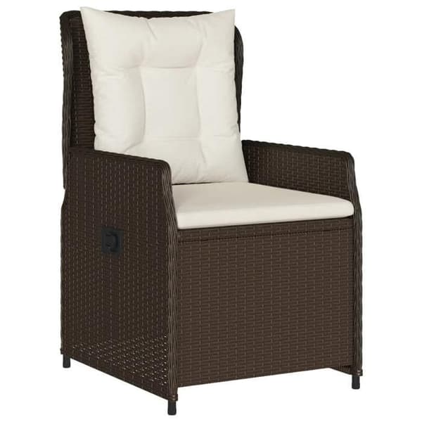 Maison Exclusive - 5-delt havemøbel sæt med brune poly rattan puder brun