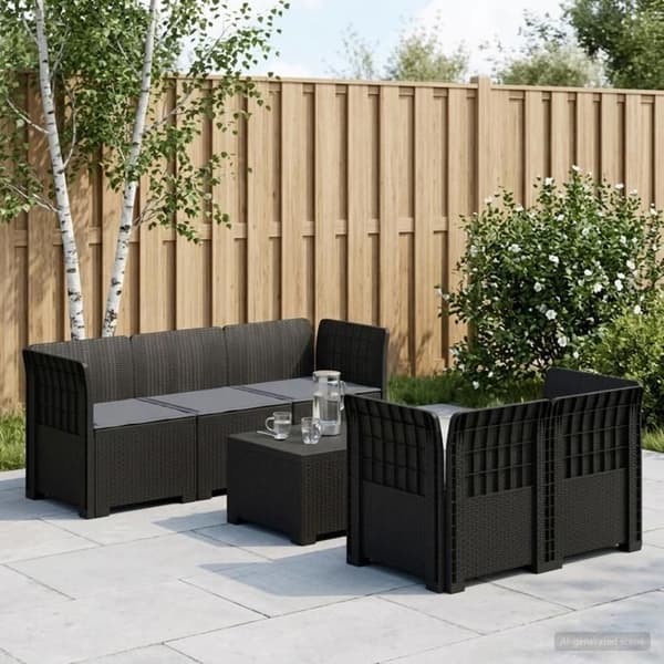 Maison Exclusive - Have Sofa 5 Pladser med Puder i Rattan Look PP