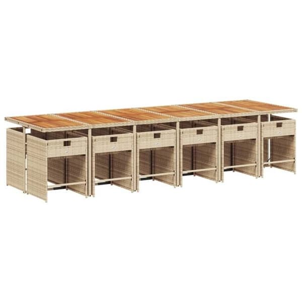 Maison Exclusive - Puutarhakalusteryhmä ja tyynyt 13 kpl beige