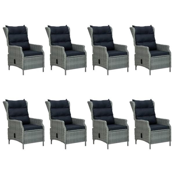 Maison Exclusive - Utomhusmatgrupp med 9 delar och kuddar i flätad resin
