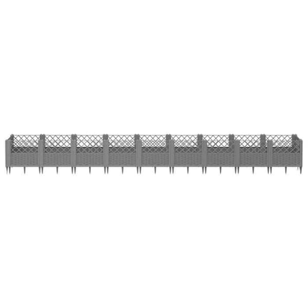 Maison Exclusive - Blomlåda med ljusgrå pinnar 363,5x43,5x43,5 cm PP