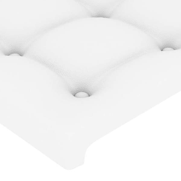 Maison Exclusive - LED Hovedgærde Hvid 183x16x118/128 cm Simililæder