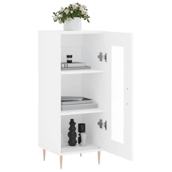Maison Exclusive - Hvidt buffet 34,5x34x90 cm ingeniørtræ