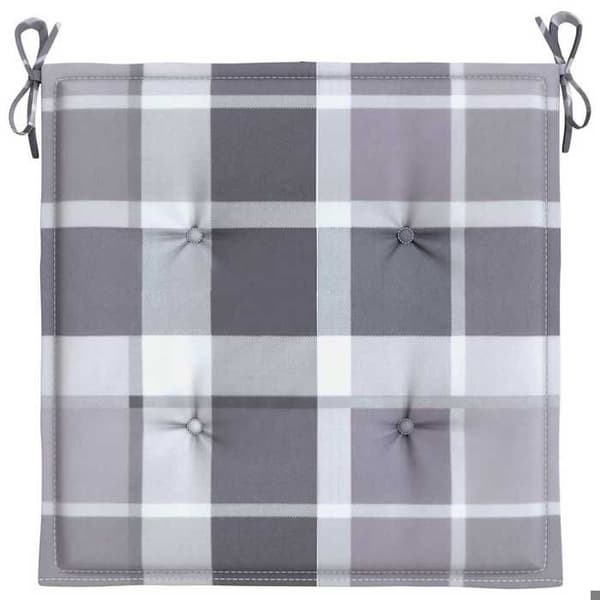 Maison Exclusive - Trädgårdsstolar kuddar set om 6 grå rutor 50x50x3 cm