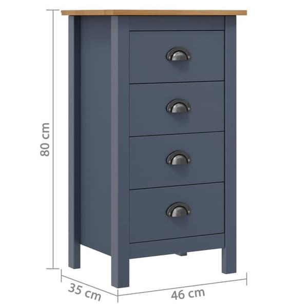 Maison Exclusive - Buffet Hill Harmaa 46x35x80 cm Kestävä mänty Grå