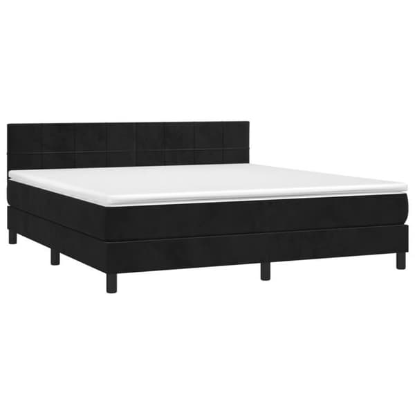 Maison Exclusive - Seng med lameller og madras samt LED Sort 160x200 cm