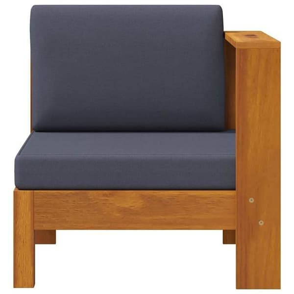 Maison Exclusive - Central sofa med 1 armlæn Mørkegrå Solid akacietræ